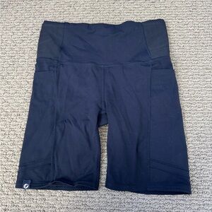 Oiselle Long Pocket Jogger Shorts - Ink blue
